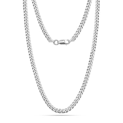 925 Sterling Silver Italian Diamond-Cut Cuban Link Curb Chain Necklace for Women and Men 0.5