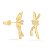 925 Sterling Silver 18K Gold-Plated CZ Knot Bar Stud Earring for Women Teen