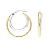 925 Sterling Silver Double Circle ClickTop Hoop Earrings for Women