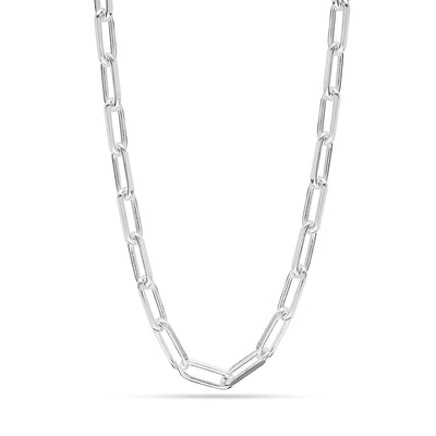 925 Sterling Silver Italian PaperClip Link Chain Necklace for Women 0.45 CM