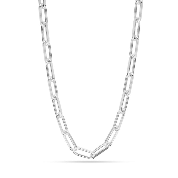 925 Sterling Silver Italian PaperClip Link Chain Necklace for Men and Women 4.5 MM
