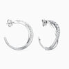 925 Sterling Silver Cubiz Zirconia Twisted Small C Hoop Earrings for Women and Girls