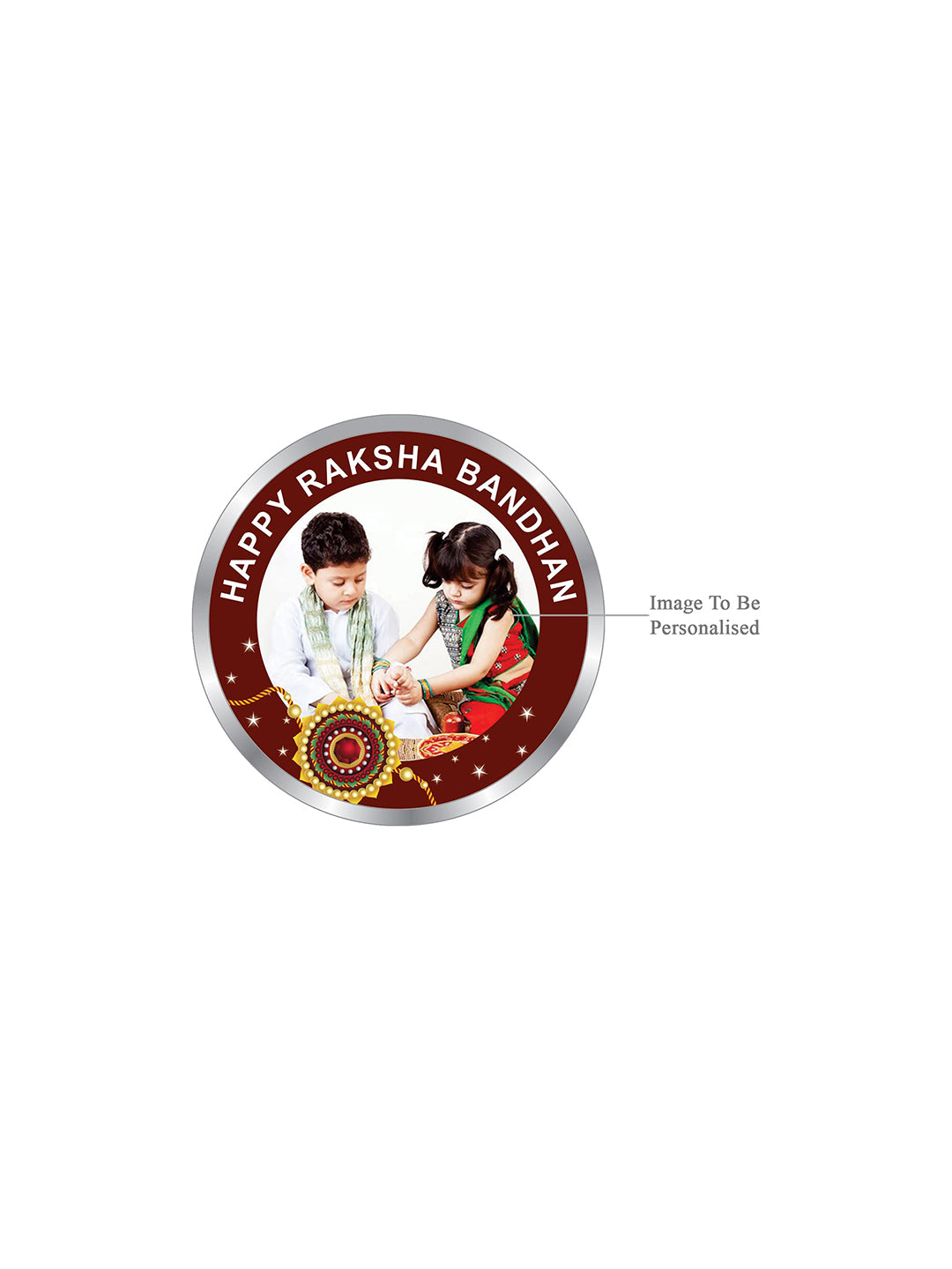 Personalised Happy Raksha Bandhan 999 Pure Silver Coin