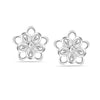 925 Sterling Silver Flower Design Small Stud Earrings for Women and Girls