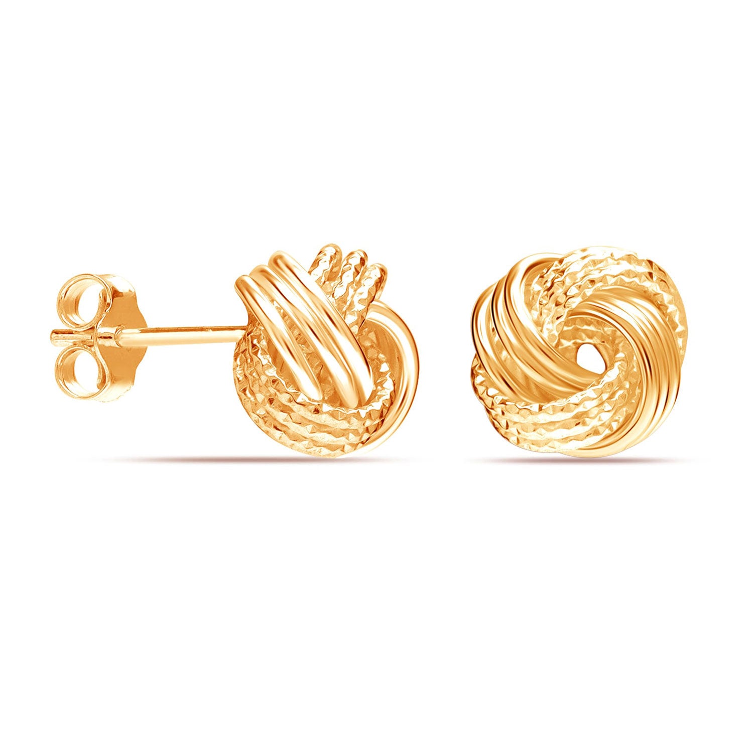 Gold Push Back Stud Earrings