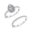 925 Sterling Silver Rhodium-Plated Bridal Sets Zirconia Engagements Wedding Bands Finger Ring for Women