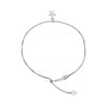 925 Sterling Silver Cubic Zirconia Star Charm Anklets for Women (SINGLE ANKLET)