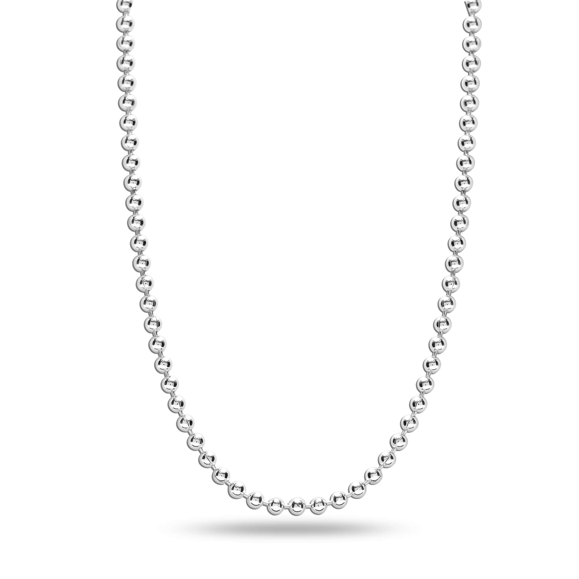 925 Sterling Silver Italian Ball-Chain Necklace for Teen and Women 2MM