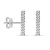925 Sterling Silver Textured Lightweight Delicate Minimalist Straight Bar Stud Earrings for Women Teen