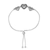 925 Sterling Silver Antique Bali-Style Heart Adjustable Bolo Bracelets for Women Teen
