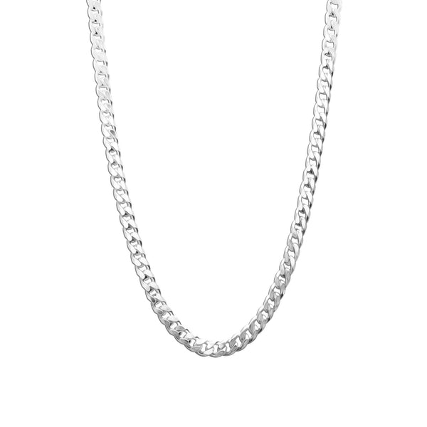 925 Sterling Silver Italian 3.5 MM, Diamond-Cut Curb Link Chain Necklace for Men Women With Lobster Clasp