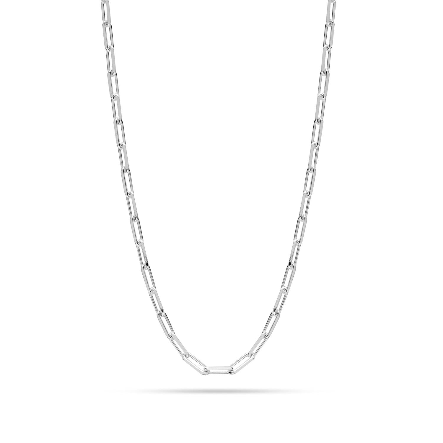 925 Sterling Silver Italian PaperClip Link Chain Necklace for Teen and Women 0.3 CM