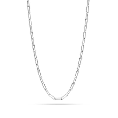 925 Sterling Silver Italian PaperClip Link Chain Necklace for Teen and Women 0.3 CM