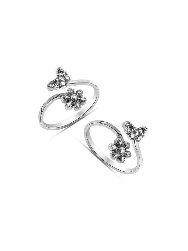 Antique Butterfly Floral Toe Ring