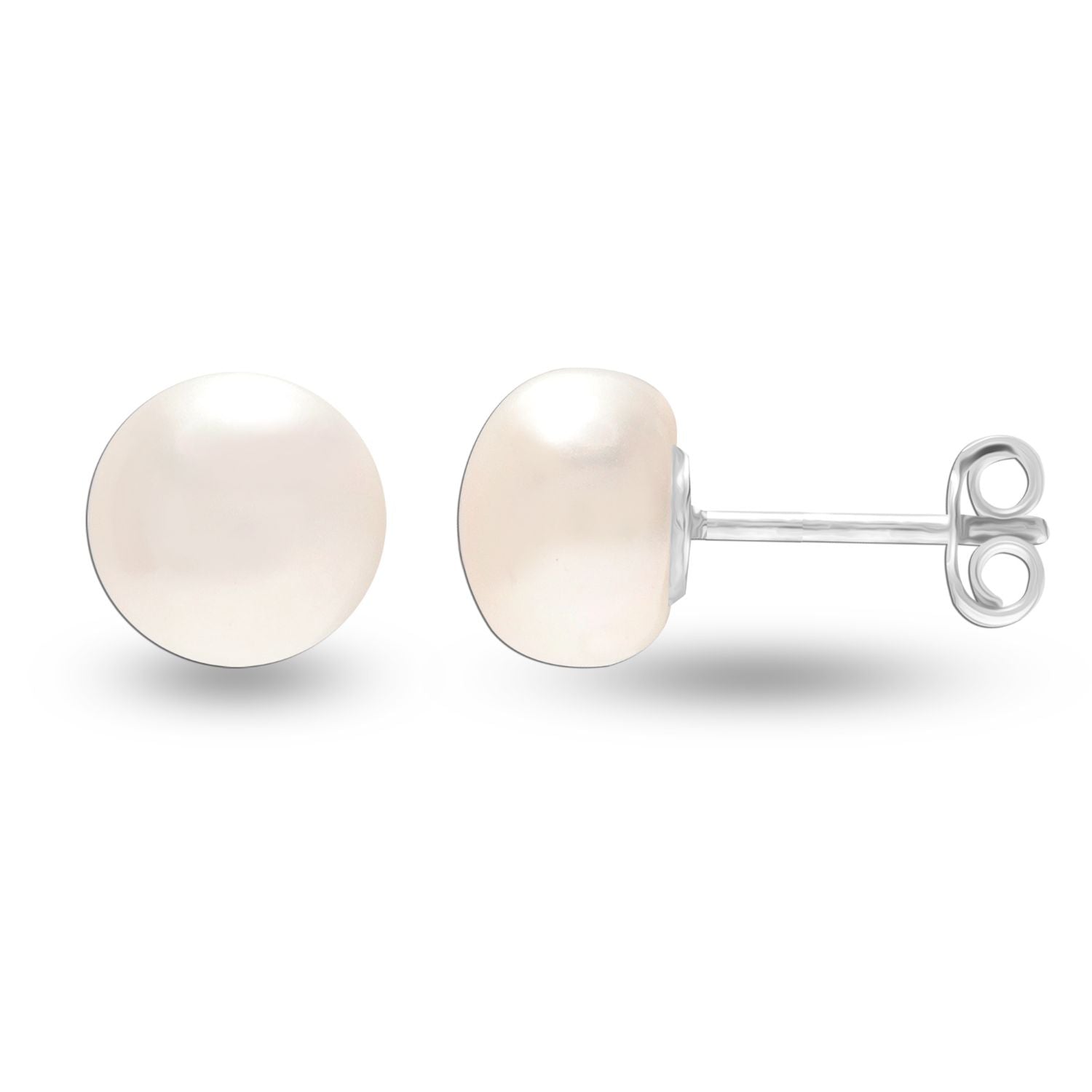 925 Sterling Silver Freshwater Pearl Stud Earrings for Teen Women 6 & 9 MM