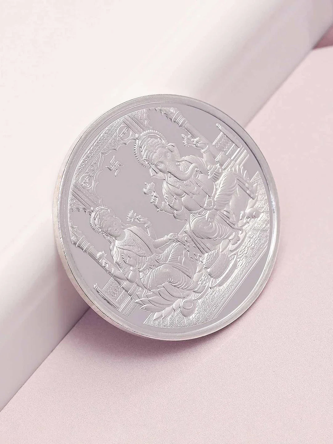 BIS Hallmarked Ganesh Laxmi ji Silver Coin With 999 Purity