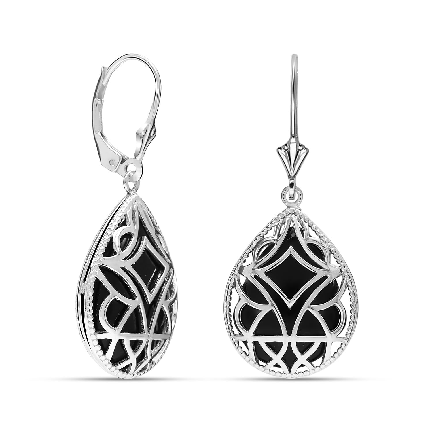 Celtic Knot Drop Earrings - 925 Sterling Silver Leverback Dangle Earrings For Women