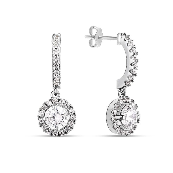 925 Sterling Silver Cubic Zirconia Hypoallergenic Drizzle Drop Dangle Earrings for Women