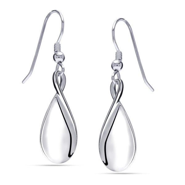 925 Sterling Silve Infinity Curve Drop Dangle Earrings for Women