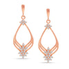 925 Sterling Silver 14K Rose-Gold Plated CZ Princess Long Drop Dangle Earrings for Women