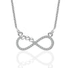 925 Sterling Silver CZ Forever Infinity Love Heart Cable Chain Pendant Necklace for Women