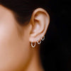 925 Sterling Silver Set of 3 Pairs Endless Hoop Earring for Teen