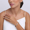 925 Sterling Silver Cubic Zirconia Crystalball Hand Wrist Adjustable Mangalsutra Bracelet for Women