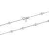 925 Sterling Silver Italian Design Round Cubic Zirconia Statement Station Cable Chain Necklace for Women