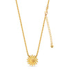 925 Sterling Silver 14K Gold-Plated English Daisy Sun Flower Pendant Necklace for Women