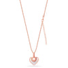 925 Sterling Silver Rose Gold Plated Mother of Pearl Heart Pendant Box Link Chain Necklace for Women and Girls