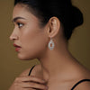 925 Sterling Silver Diamond-Cut Floral Intricate Filigree Design Oval Drop Dangle Earrings for Women
