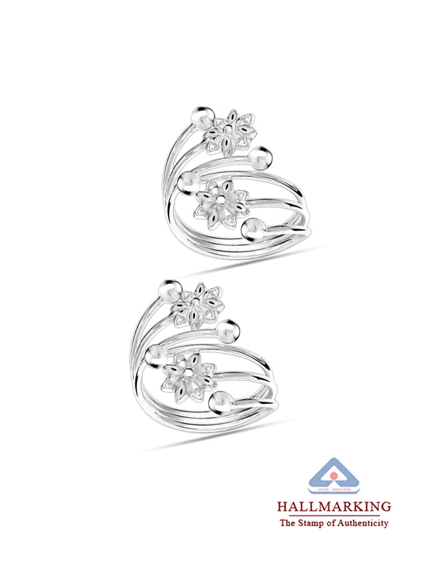 Floral Pattern Adjustable Toe Ring