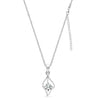 925 Sterling Silver Cubic Zirconia Falling Dew Cable Chain Pendant Necklace for Women Teen