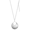 925 Sterling Silver Crescent Drop Hammered Pendant Necklace for Women