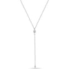 925 Sterling Silver Adjustable Y Cubic Zirconia Lariat Necklace for Women Teen