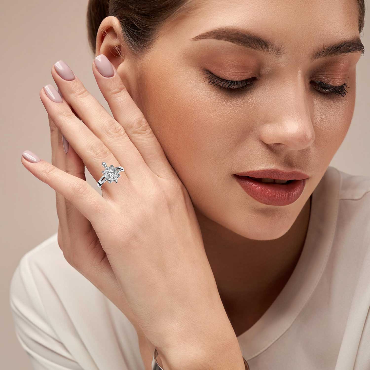 925 Sterling Silver Unisex tortoise Ring Minimalist Stackable Retro Vintage Cute Turtle Style Finger Ring for Men Women