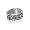 925 Sterling Silver Handmade Curb Link Chain Band Finger Ring for Men