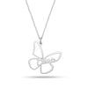 Personalised 925 Sterling Silver Butterfly Monique Name Pendant Necklace for Women Teen