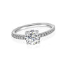 925 Sterling Silver Rhodium-Plated Zirconia Classic Engagement Wedding Band Finger Ring for Women