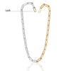 925 Sterling Silver Hypoallergenic Handmade Italian Paperclip Links Dual Tone Chain Necklace for Women