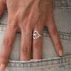 925 Sterling Silver Zirconia Love Heart Joran Wedding Engagement Statement Ring for Women