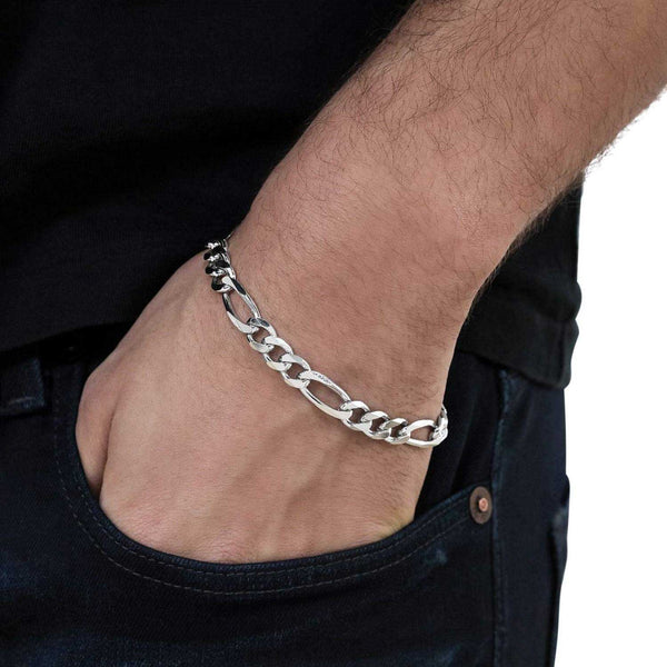 Silver figaro bracelet on sale