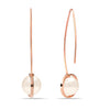 925 Sterling Silver 14K Rose Gold Plated Simulated Pearl French Wire Drop Dangle Hook Earrings for Women