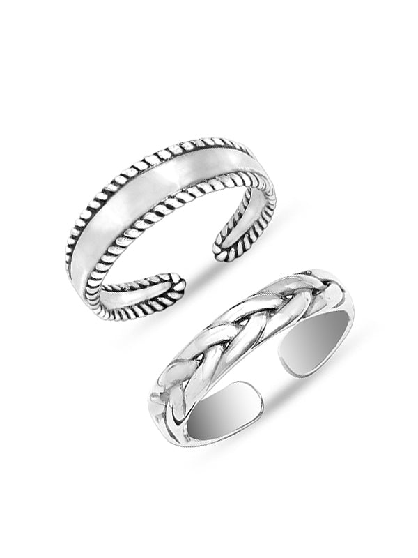 Regal Twist Silver Toe Ring