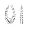 925 Sterling Silver Jewellery Oval Shrimp Click-Top Hoop Earrings for Women Teen 35MM
