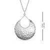 925 Sterling Silver Crescent Drop Hammered Pendant Necklace for Women
