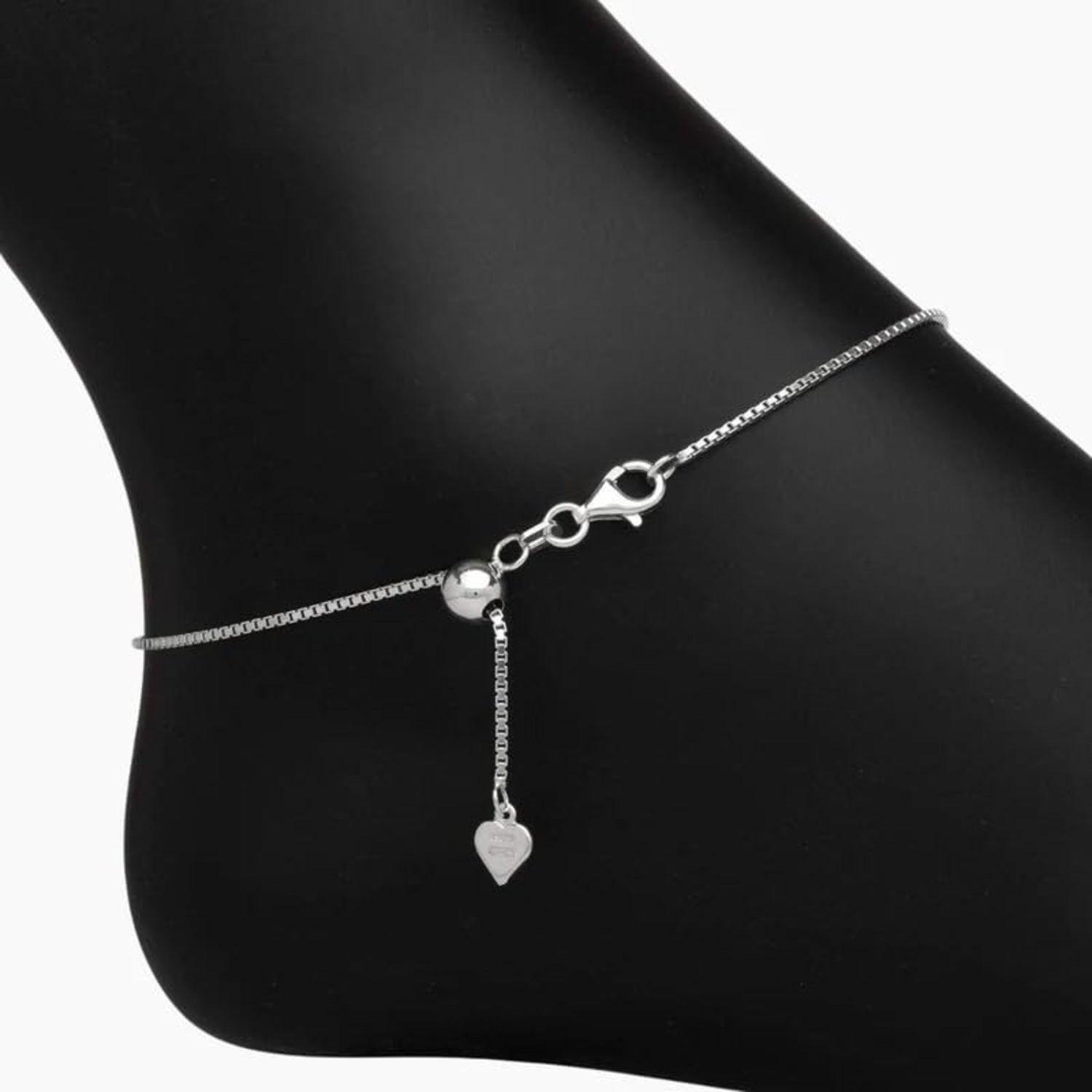 925 Sterling Silver Cubic Zirconia Star Charm Anklets for Women (SINGLE ANKLET)