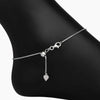 925 Sterling Silver Cubic Zirconia Star Charm Anklets for Women (SINGLE ANKLET)