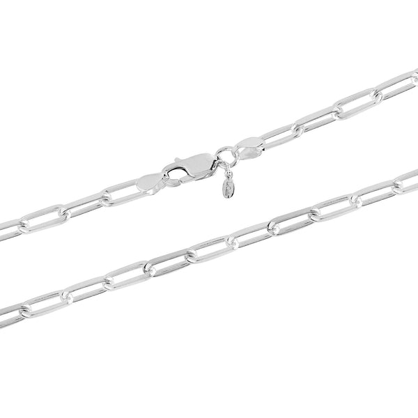 925 Sterling Silver Italian PaperClip Link Chain Necklace for Men and Women 4.5 MM