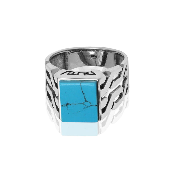 Buy 925 Sterling Silver Square Turquoise Stone Handmade Cuban Link